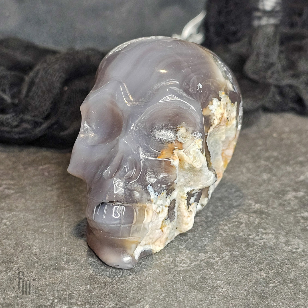 Black Agate Skulls